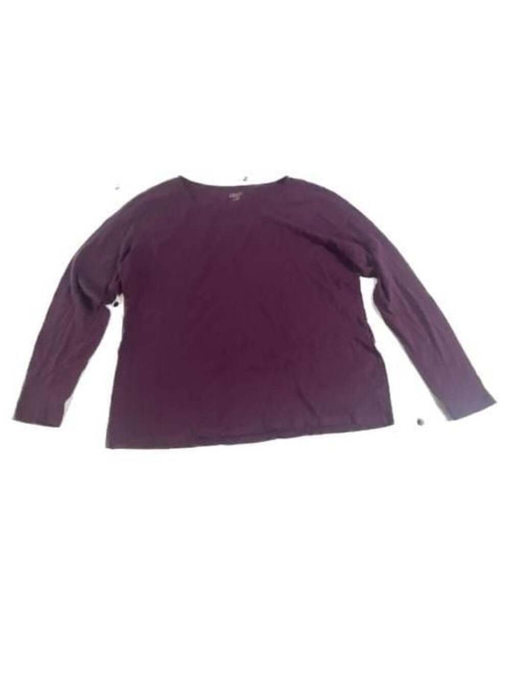 Falls Creek Women's Long Sleeve Crew Neck T-Shirt Purple Size L